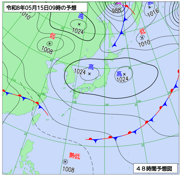 48時間天気予想図
