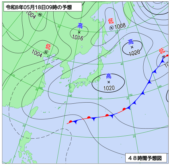 48時間天気予想図