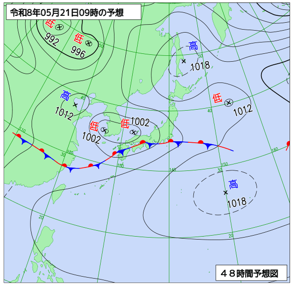 48時間天気予想図