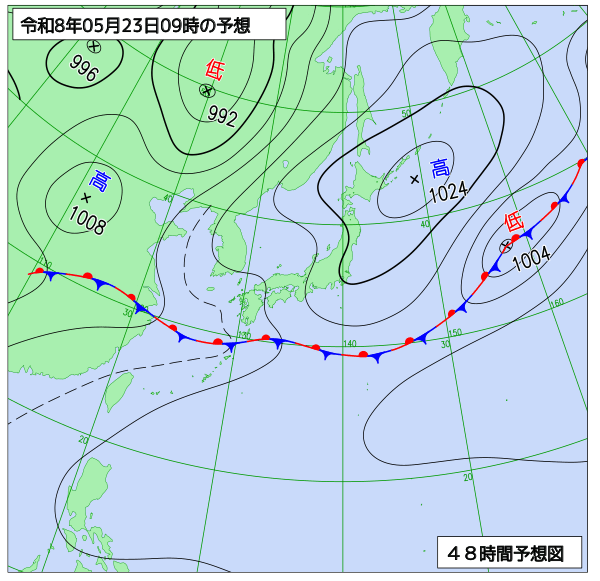 48時間天気予想図