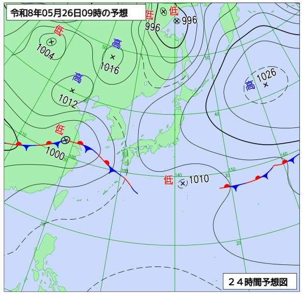 24時間天気予想図