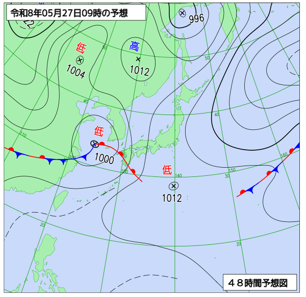 48時間天気予想図
