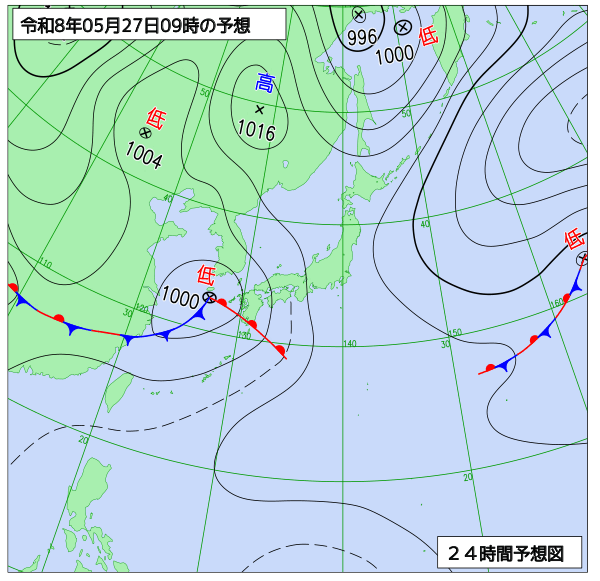 24時間天気予想図