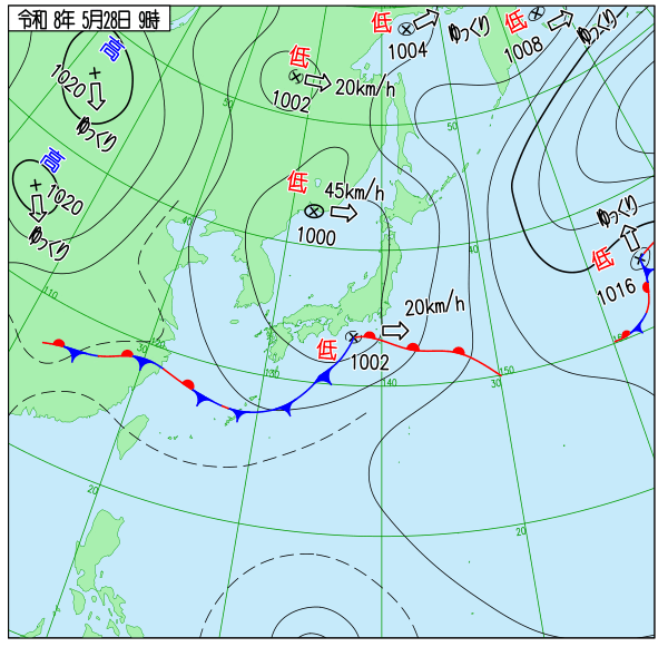 今日の天気予想図