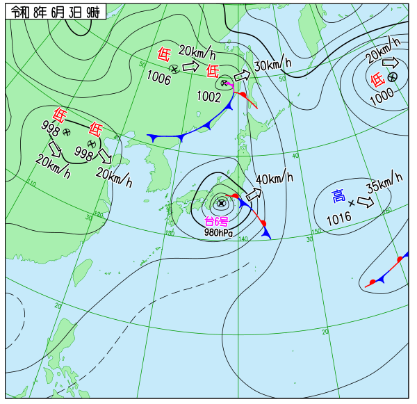 今日の天気予想図