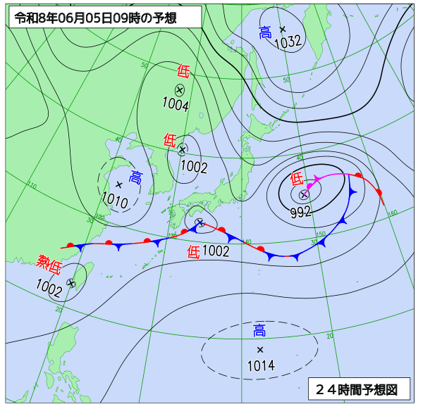 24時間天気予想図