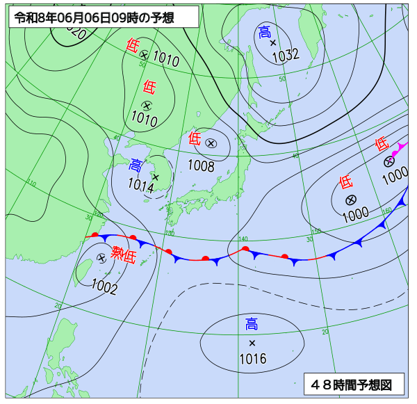 48時間天気予想図