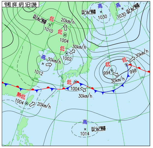 今日の天気予想図