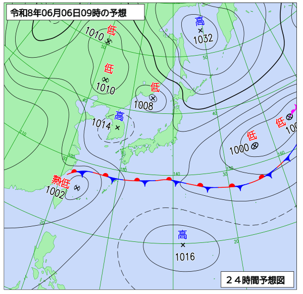 24時間天気予想図