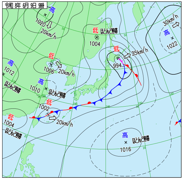今日の天気予想図
