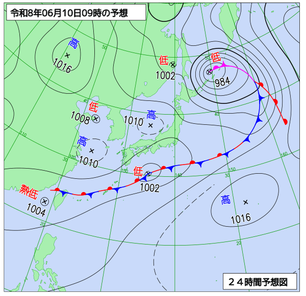 24時間天気予想図
