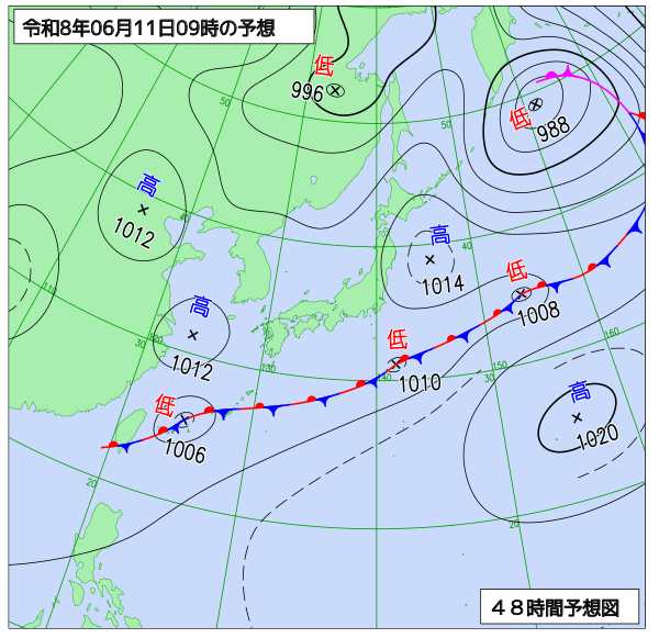 48時間天気予想図
