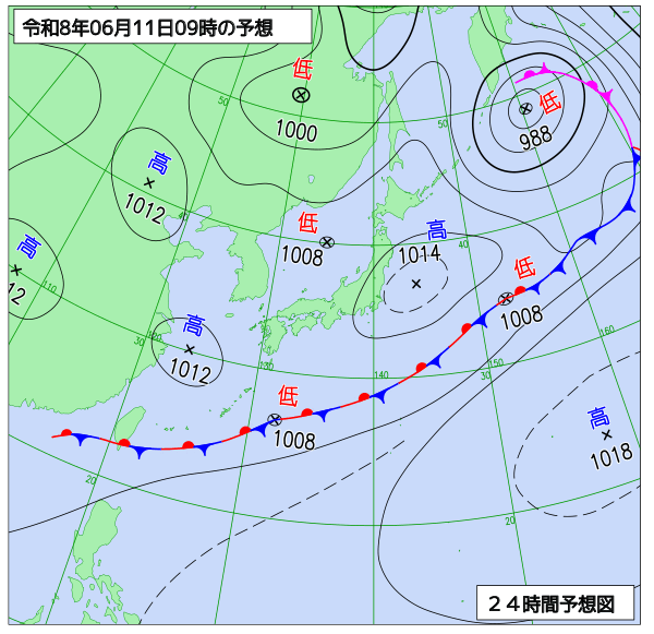 24時間天気予想図