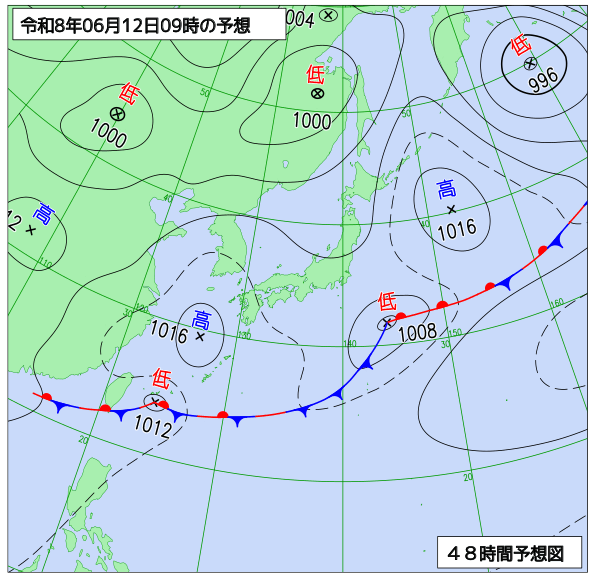 48時間天気予想図