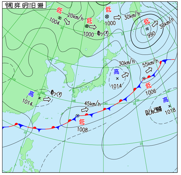 今日の天気予想図