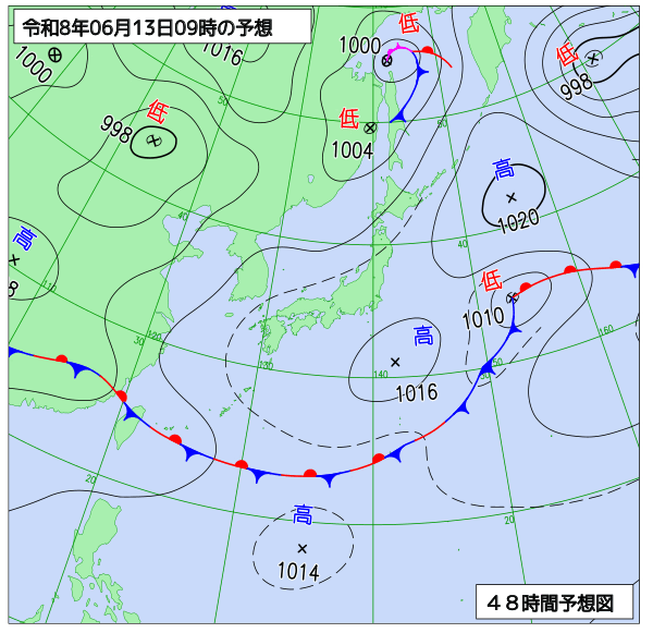 48時間天気予想図