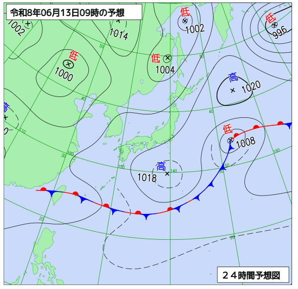 24時間天気予想図
