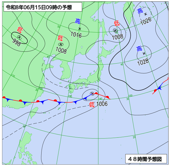 48時間天気予想図