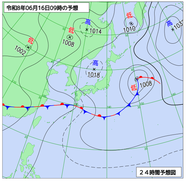 24時間天気予想図