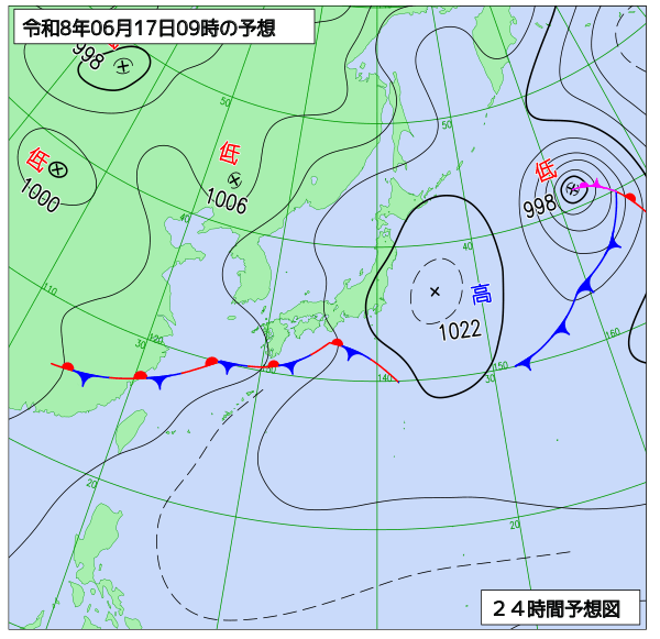 24時間天気予想図
