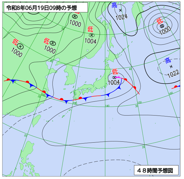 48時間天気予想図