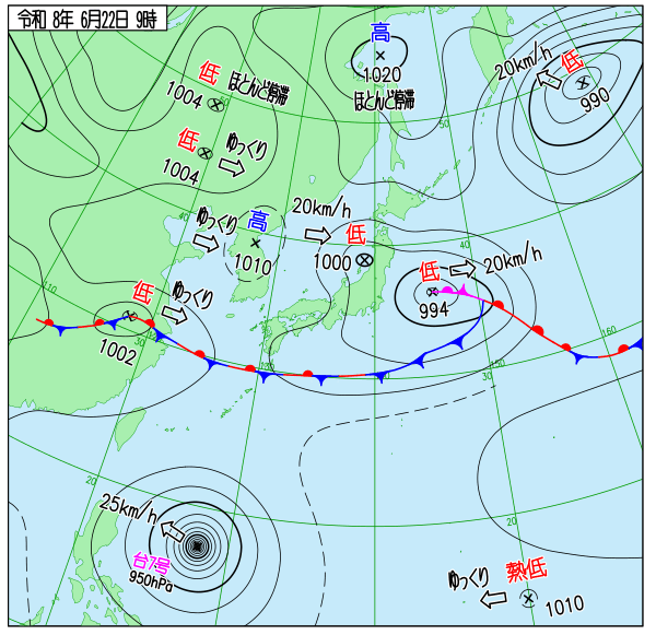 今日の天気予想図
