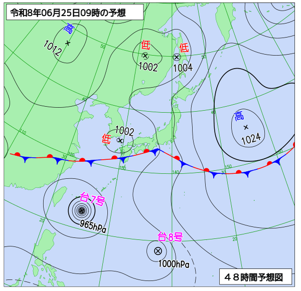48時間天気予想図