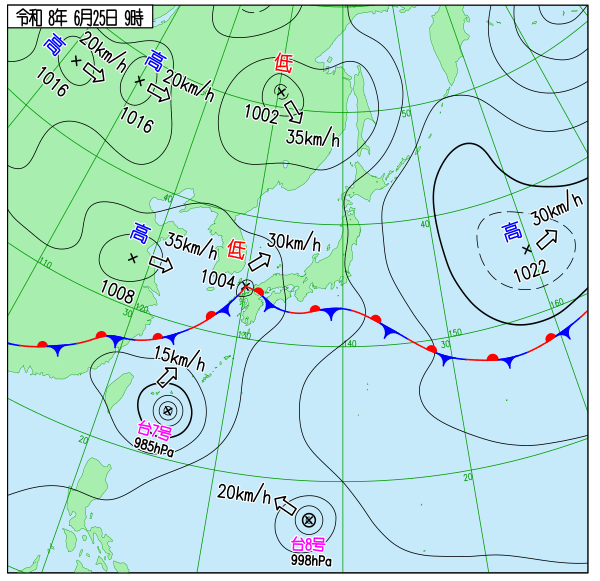 今日の天気予想図