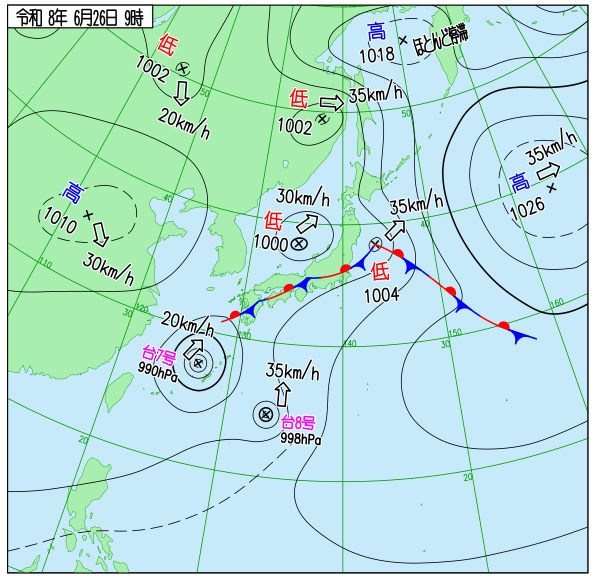 今日の天気予想図