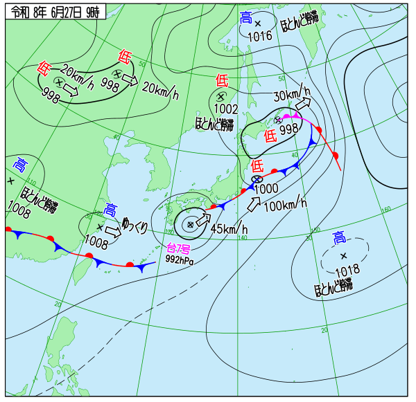 今日の天気予想図