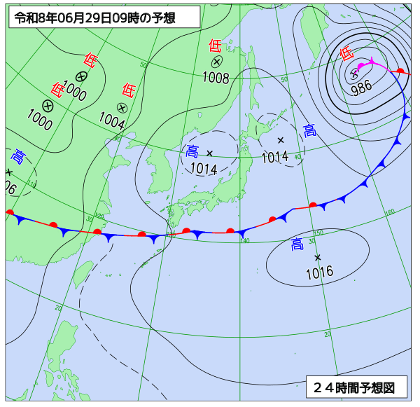24時間天気予想図