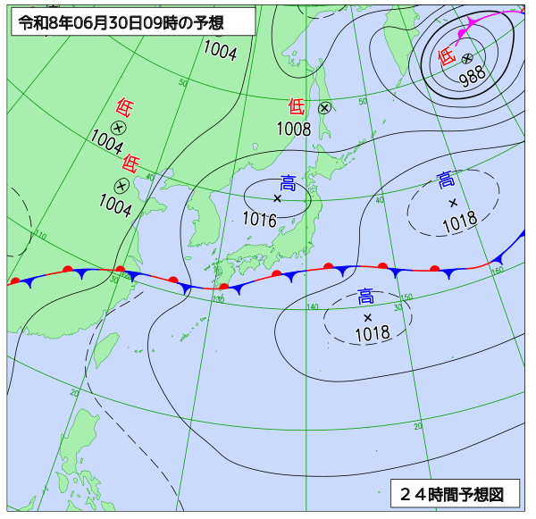 24時間天気予想図