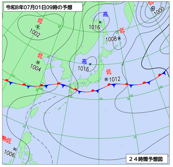 24時間天気予想図