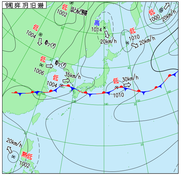 今日の天気予想図