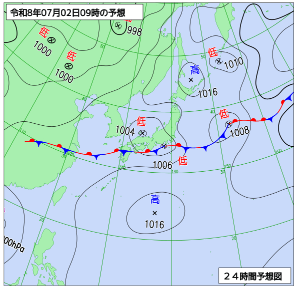 24時間天気予想図