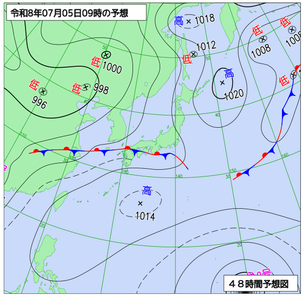 48時間天気予想図