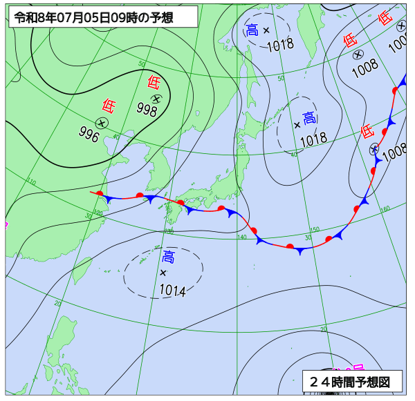 24時間天気予想図