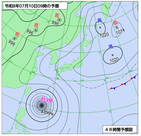 48時間天気予想図