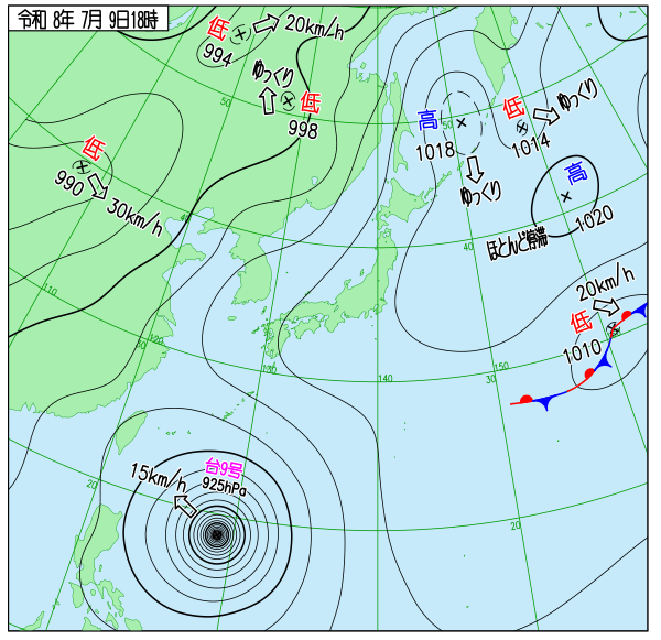 今日の天気予想図