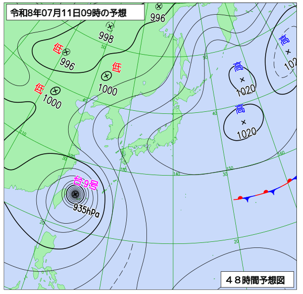 48時間天気予想図