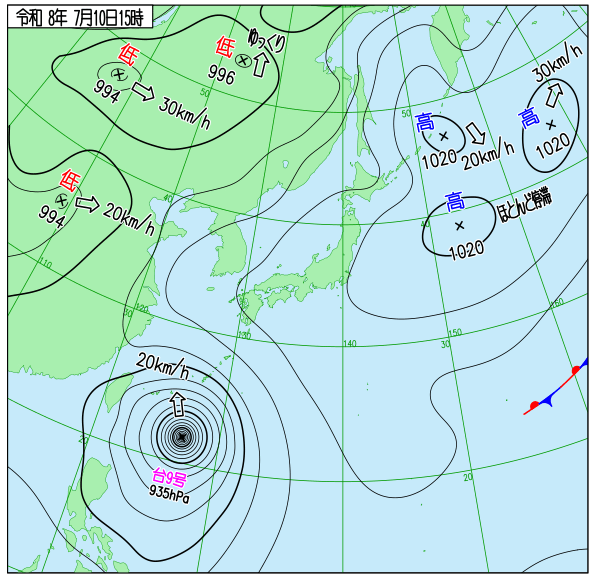 今日の天気予想図