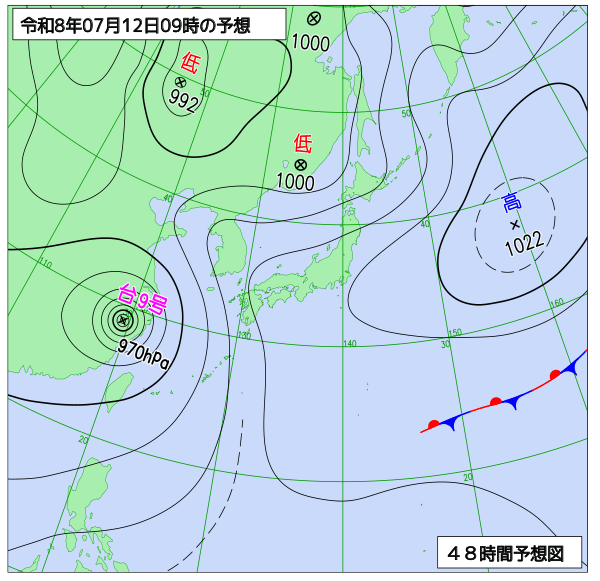 48時間天気予想図