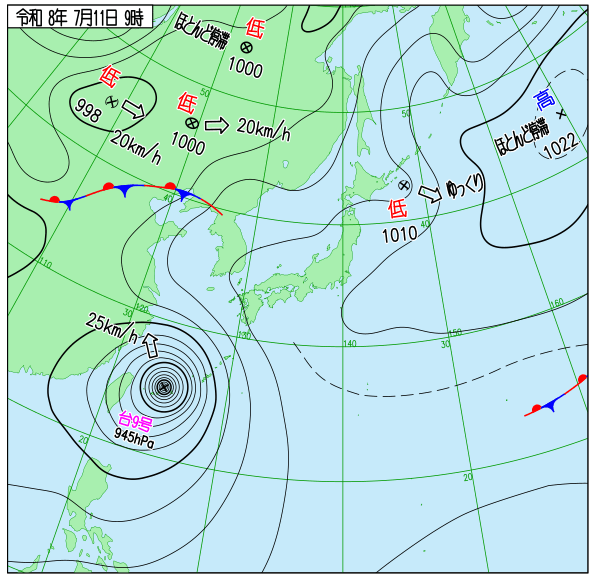 今日の天気予想図