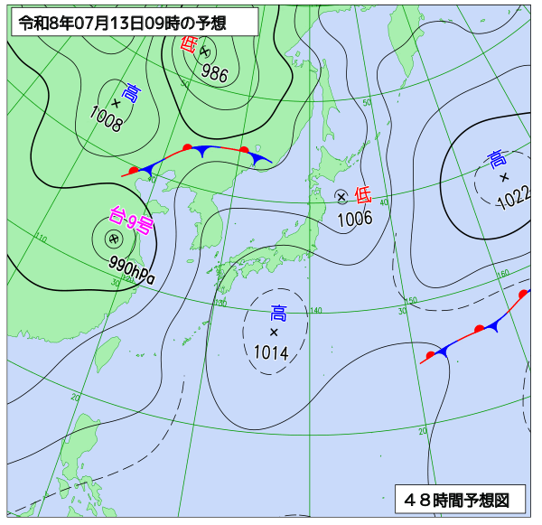 48時間天気予想図