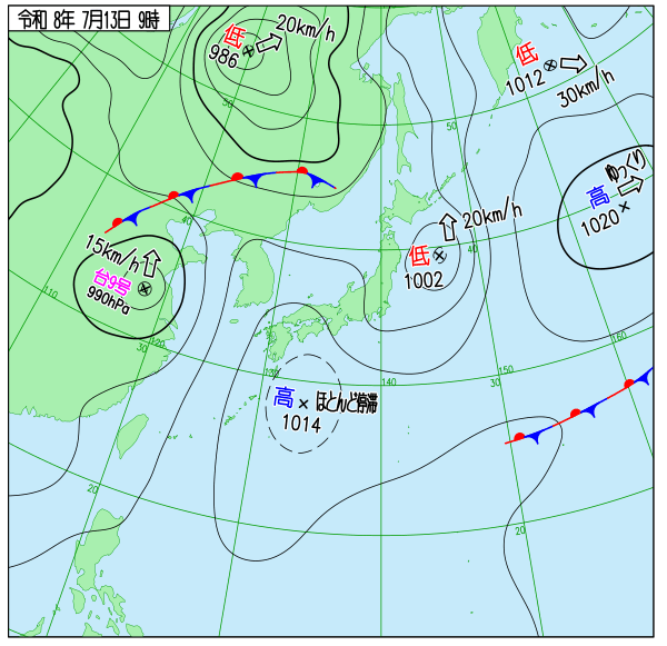 今日の天気予想図