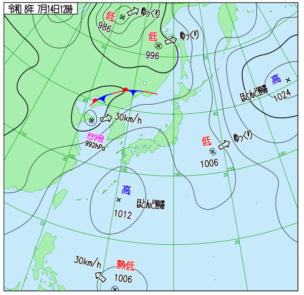 今日の天気予想図