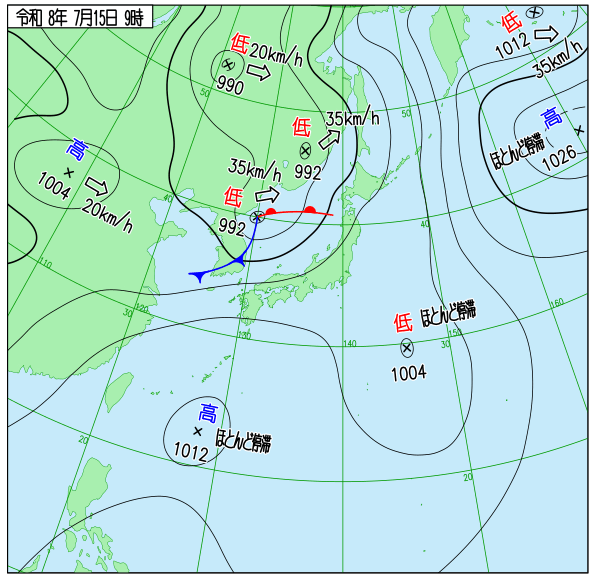 今日の天気予想図