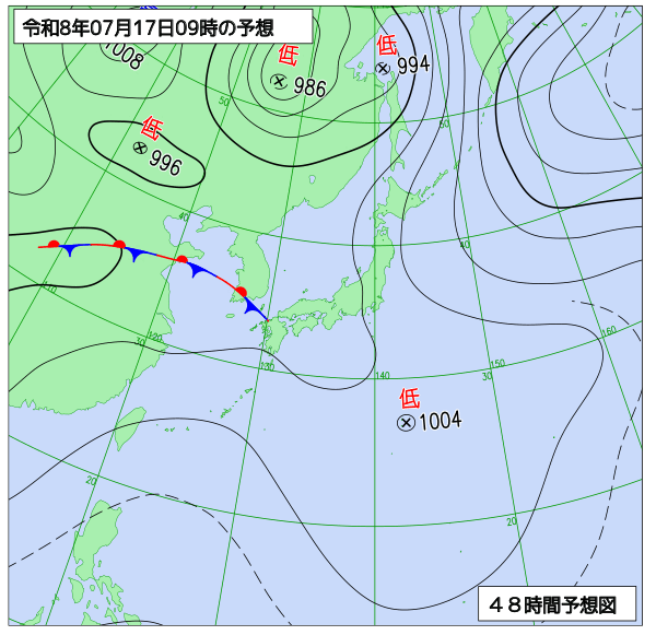 48時間天気予想図