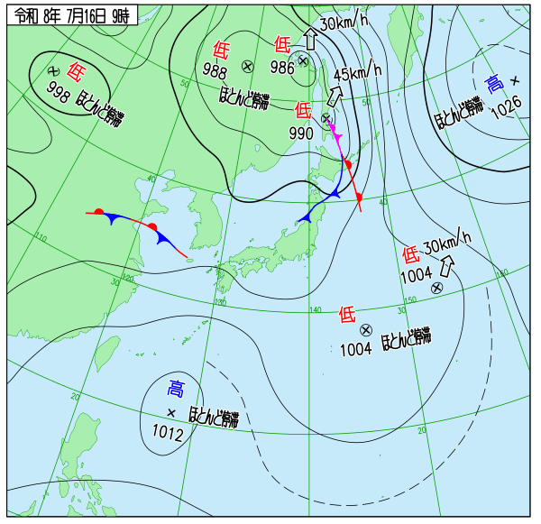 今日の天気予想図