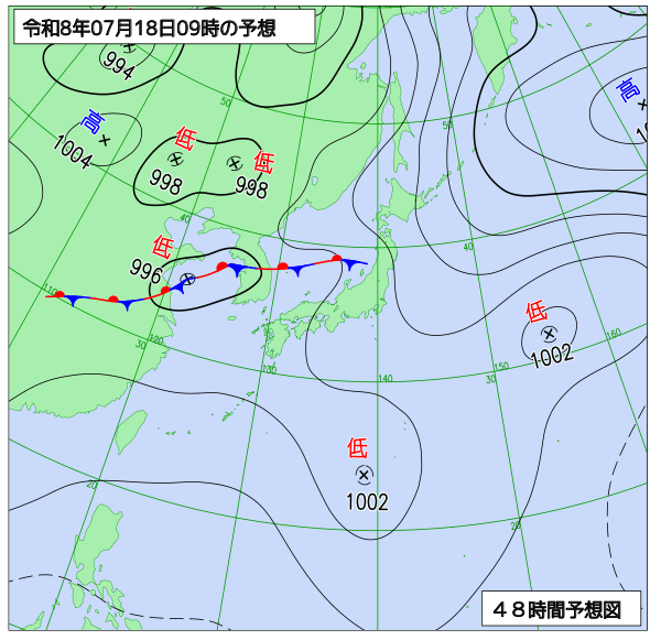 48時間天気予想図